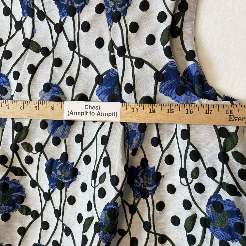 Asos Black Polka Dot Flower Choker Assymetrical Backless Pocket Dress SZ 8 - Picture 4 of 9